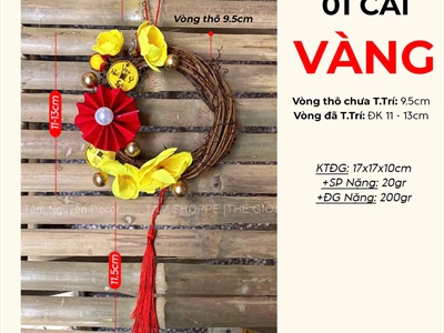 Vòng treo dây rừng Mai Đào Mini Decor Tết [Cute - Nhiều kiểu] PKT-TET-13